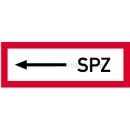 Brandschutzzeichen SPZ / BMZ nach DIN 4066: SPZ linksweisend nach DIN 4066