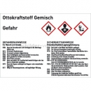 Gefahrstoffzeichen: Gefahrstoffkennzeichnung für Benzinkanister - Ottokraftstoff Gemisch gemäß GHS